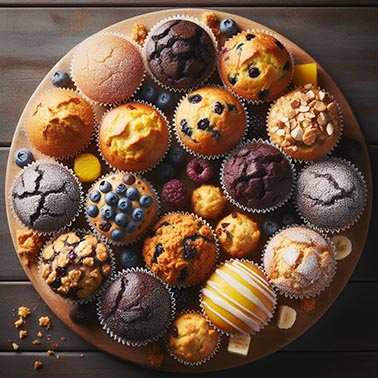 muffins de varios tipos